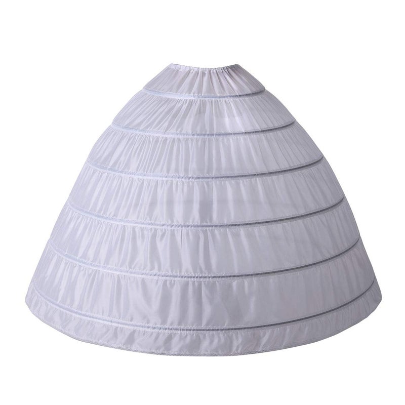 AtSopop Full A-line 6 Hoop Petticoat for Women Underskirt Slip Crinoline For Bridal Dress PT06 - Image 1
